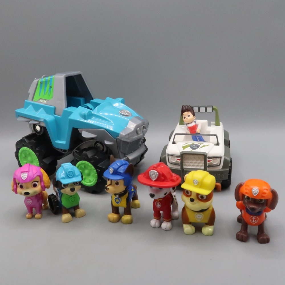 Paw Patrol Rex Vehicle & Figures Everest Zuma Skye Rubble Chase Marshall Lot
